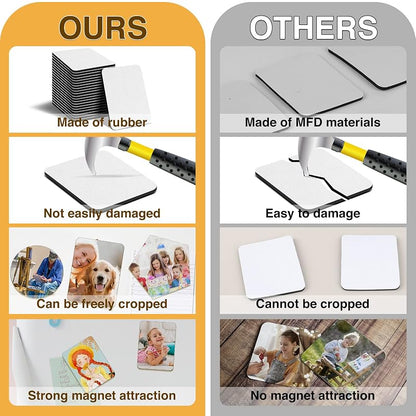 40 Pack Sublimation Magnet Blanks Set - 40 Rubber Pads + 40 DIY Magnets, Personalize Kitchen Decor - Variation of THIS listing