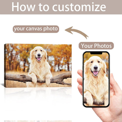 Skiennix Custom Canvas Prints - Personalized Photo Wall Art for Family & Pets | 10x8 Framed Gift