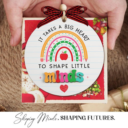 It Takes Big Heart Teacher Appreciation Ornaments 2026 - Handmade Wooden Keepsake