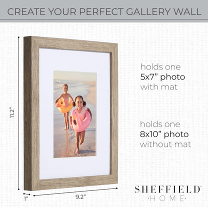 Sheffield Home 4 Piece Gallery Wall Frame Set, 8x10 Inch, Light Natural