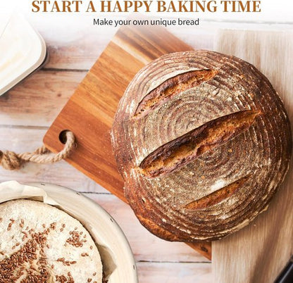 Dimpola Banneton Bread Proofing Basket - Set of 2 Handmade Rattan Sourdough Proofing Bowls | 9-Inch Size
