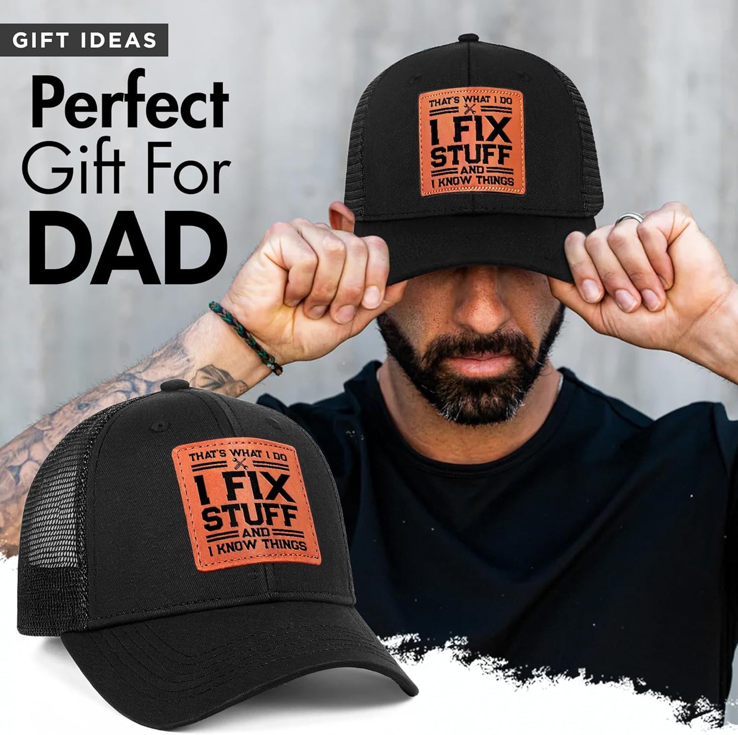 Skiennix Unique Gifts for Men | Cool Birthday Ideas for Dad, Grandpa & Him - Black Handyman Hat