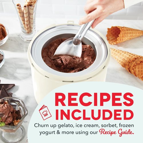 Dash Deluxe Gelato & Ice Cream Maker - One-Touch Churning, Easy Clean - 2 Quart Capacity, Cream