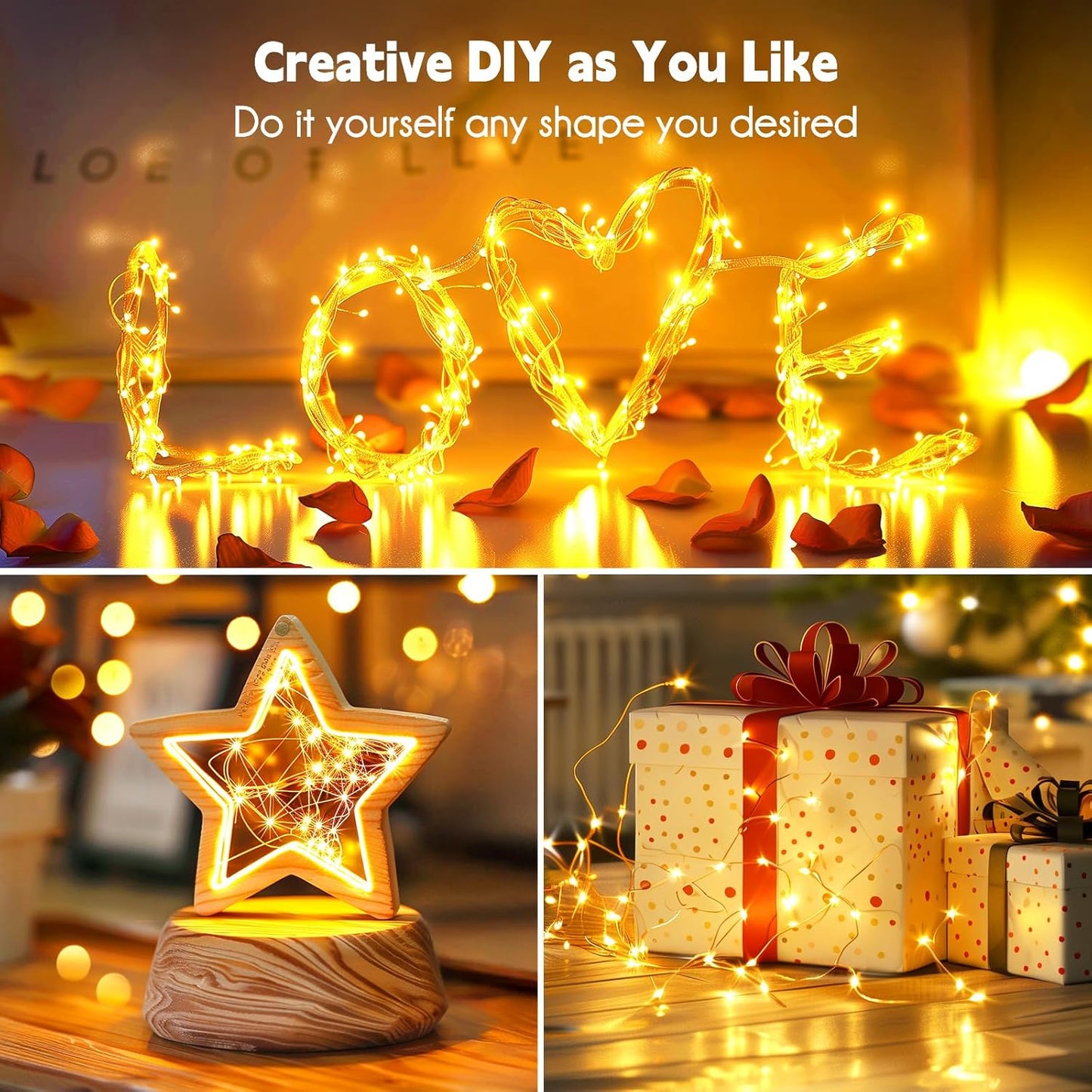 Skiennix Fairy Lights - 33Ft Waterproof Silver Wire String Lights | 100 LEDs for Indoor/Outdoor Decor