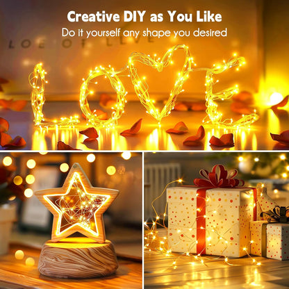 Skiennix Fairy Lights - 33Ft Waterproof Silver Wire String Lights | 100 LEDs for Indoor/Outdoor Decor