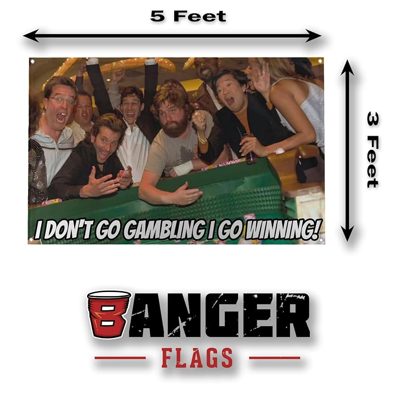Hangover Part II Flag — I Don’t Go Gambling, I Go Winning Wall Decor 3x5FT with Grommets