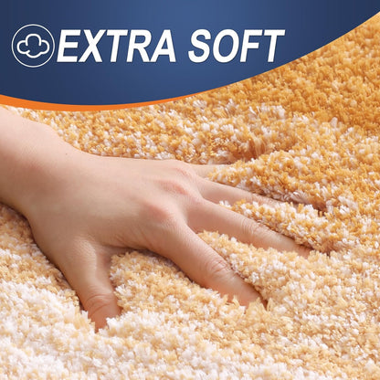 OLANLY Large Bath Rug Mat - Extra Soft Microfiber, Quick Dry & Washable | 50x30, Golden Yellow