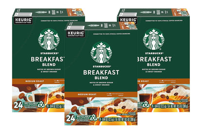 Starbucks Breakfast Blend Coffee K-Cups - Smooth & Flavorful | 72 Count Pack