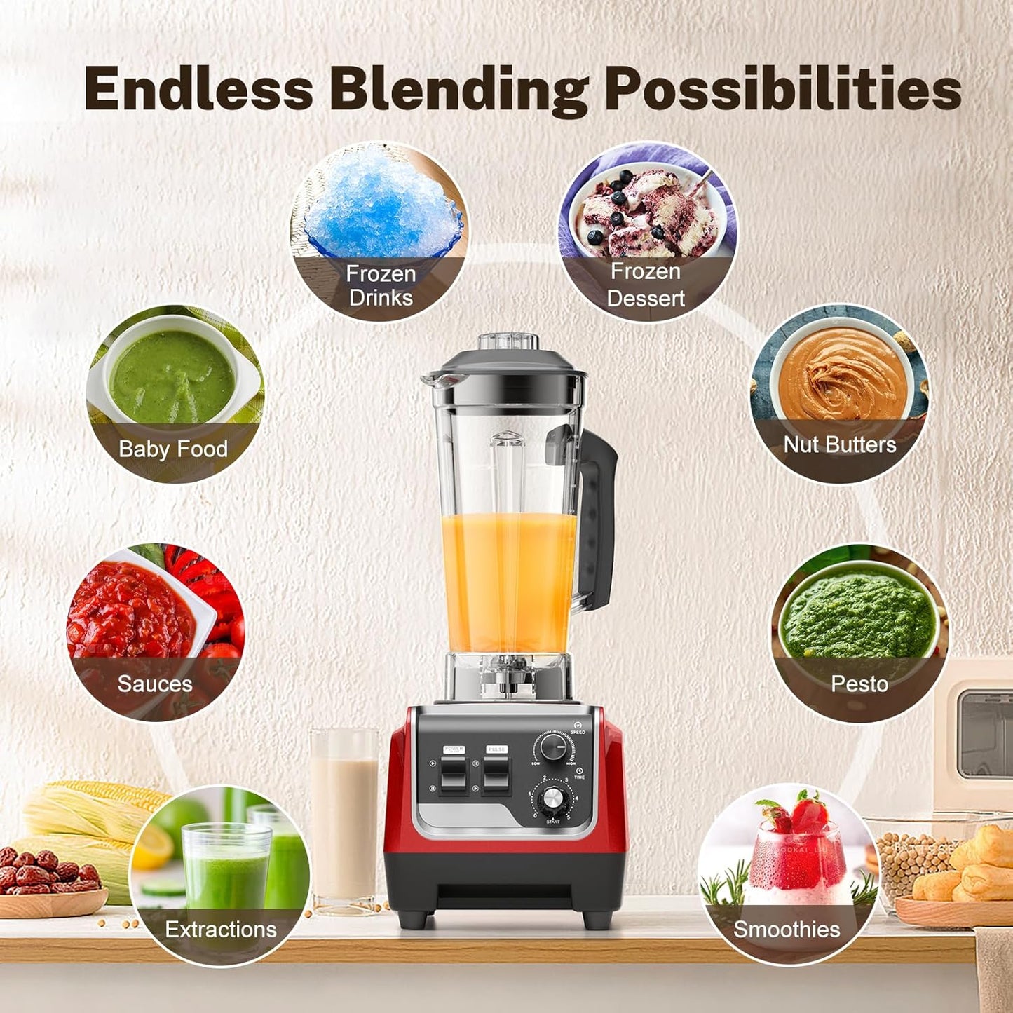 Powerful 1800W Blender by [Brand Name] - 70oz Pitcher & 20oz Travel Cup for Smoothies | Ice Crushing