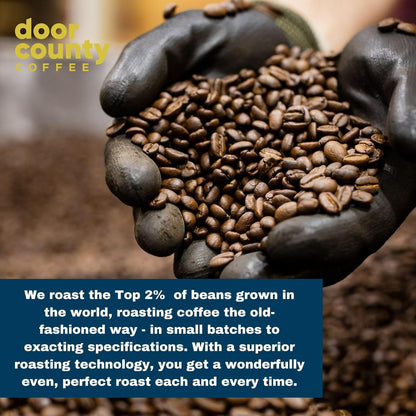 Door County Coffee Gourmet Flavored Decaf Coffee Sampler Pack - 10 Unique 1.5 oz Bags of Specialty Grade 1 Arabica