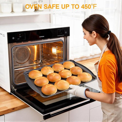 **Baking Sheet Set by [Brand Name] - Nonstick Carbon Steel Sheets with Cooling Racks | 17 x 11 Inch, Heavy Duty & Easy Clean**