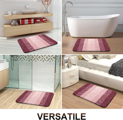 OLANLY Bathroom Rugs - Extra Soft Microfiber Mat 30x20 | Quick Dry, Machine Washable, Rubber Backing - Red