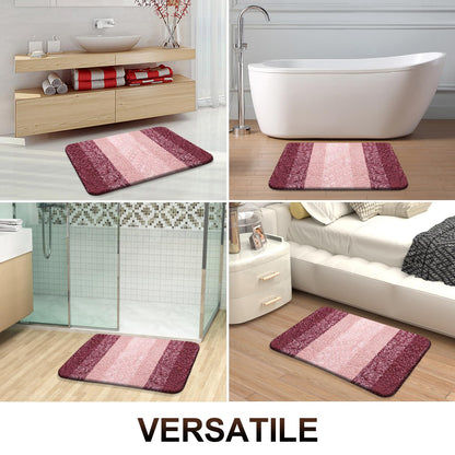 OLANLY Bathroom Runner Rugs Mat 47x17, Extra Soft Absorbent Microfiber Bath Rugs, Rubber Backing, Quick Dry, Washable Long Bath Mats for Bathroom Floor, Tub and Shower, Home Decor Accessories, Red