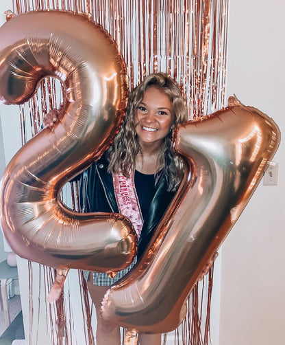 Rose Gold Number 40 Balloon - 40-Inch 40th Birthday Decoration for Men & Women | Elegant Party Supplies