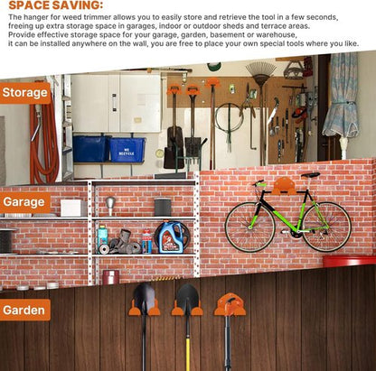 Flexi Rods Garage Organizer - Wall Hanger for Garden Tools, Grass Trimmer & Hedge Trimmer | 1 Pack