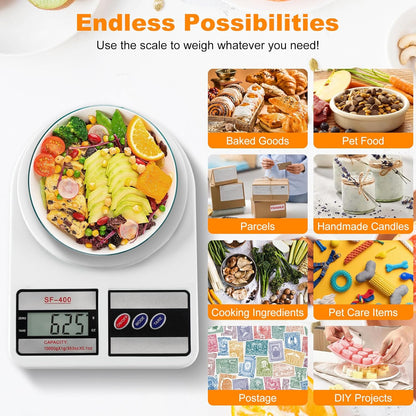 Partyreal Digital Kitchen Scale - Stainless Steel Food Scale with Oz/G Units | Replaceable Battery | Perfect for Meal Prep and Baking