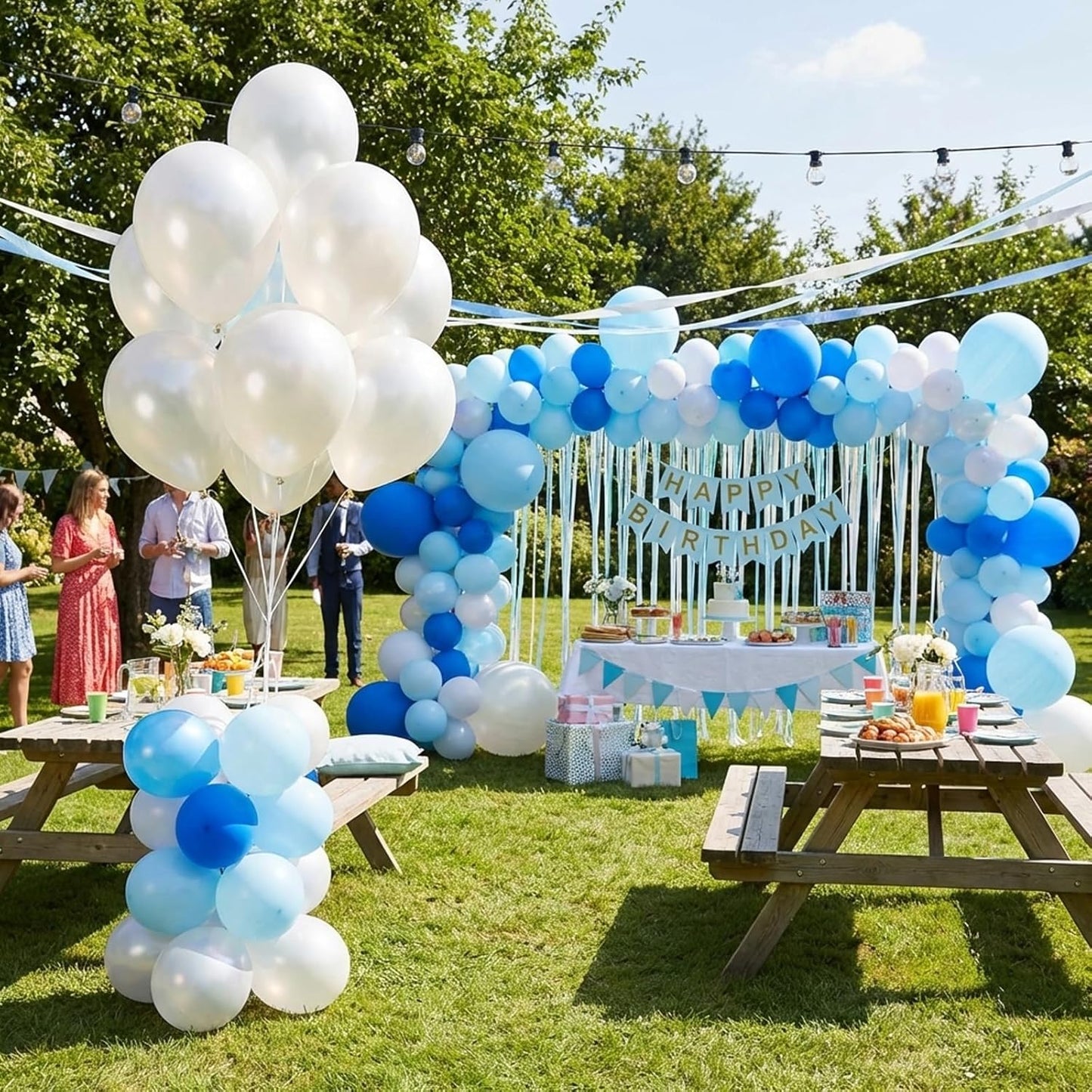 RUBFAC 12-Inch Pearl White Balloons - 65pcs with Ribbons for Weddings, Anniversaries & Baby Showers