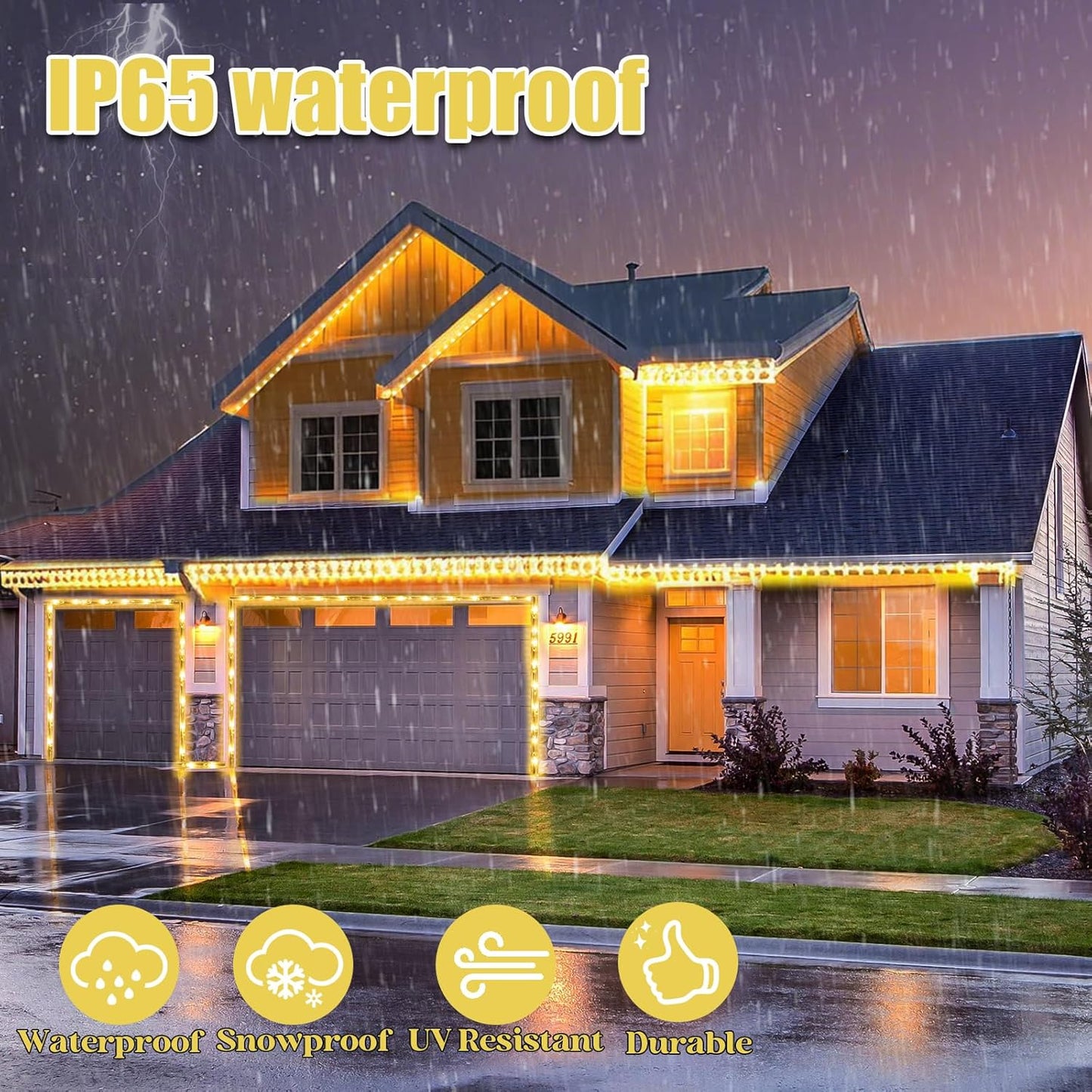 Vigdur LED Rope Lights - 30ft Waterproof Warm White Flexible Tube Lights for Outdoor Garden & Patio | 360 LEDs