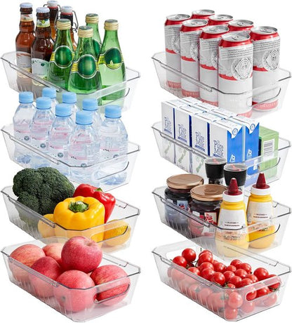 Lifewit Refrigerator Organizer Bins - 8-Piece Clear Storage Set for Kitchen & Pantry | BPA-Free Design