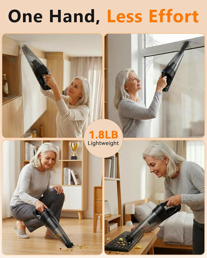 PowerSpeed CleanView Portable Handheld Vacuum - 16000Pa Suction Power | 1000mL Dust Cup & LED Light