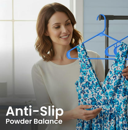 Utopia Home Plastic Hangers 50 Pack - Durable Space-Saving Closet Organizers - Ideal for Shirts, Pants, Skirts & Coats (Blue)