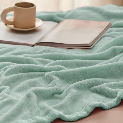 Bedsure GentleSoft Fleece Bed Blanket - Soft, Lightweight, Plush Cozy Luxury in Sage Green | 84x90 Inches