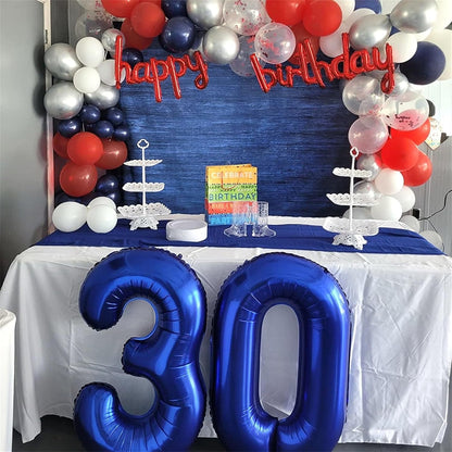 Skiennix Navy Blue Number 3 Balloon - 40In Self-Inflating Foil Balloon for 3rd Birthday Party Decorations