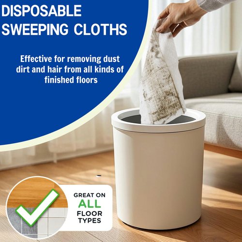 PEACHICHA Dry Sweeping Cloths Disposable Mop Refills Floor Dust Mop Pad, Floor Cloth Refills for Swiffer Standard Sweeper, Pack of 80