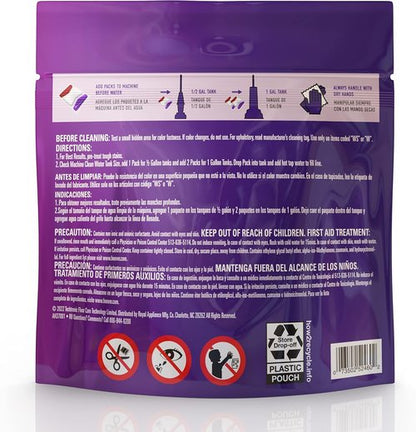 Hoover Paws & Claws Carpet Cleaning Solution - Sea Breeze Scented Pre-Measured Packs for Tough Pet Messes & Stains