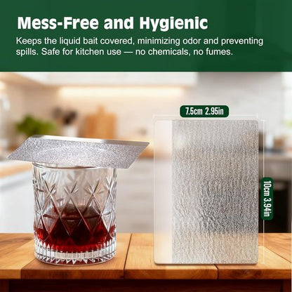 Double-Sided Sticky Trap Covers | 25 Pack Adhesive Cards for Fruit Fly Traps - Clear, Mess-Free Indoor Use