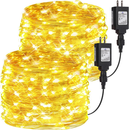 Skiennix 33ft 100 LED Fairy String Lights - Waterproof Warm White Twinkle Lights for Indoor/Outdoor Decor