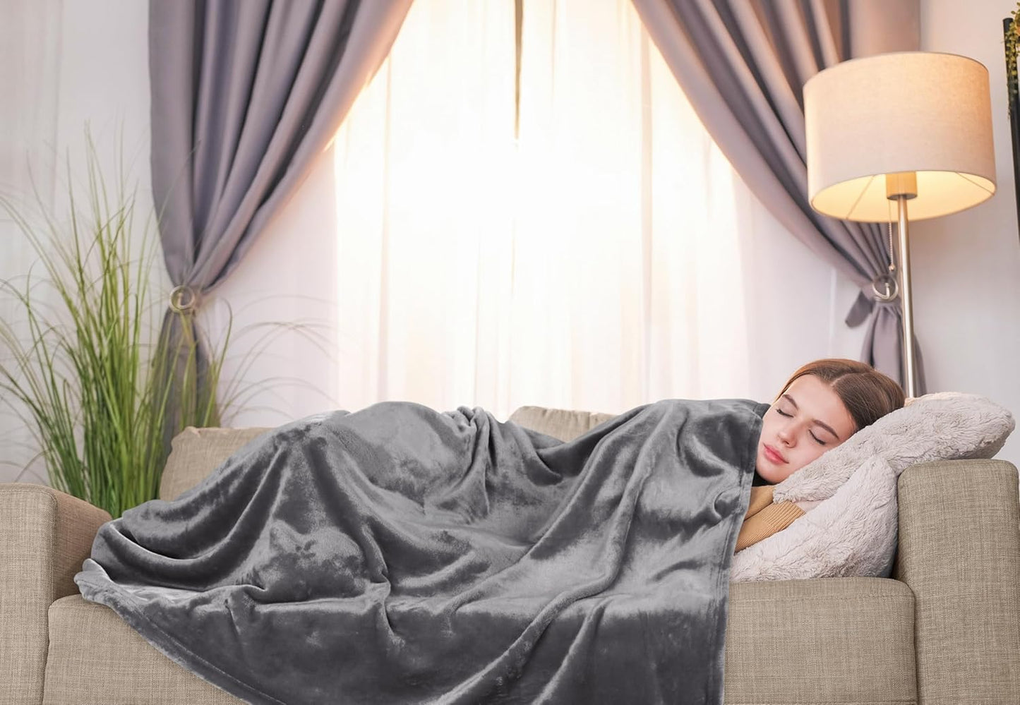 Utopia Bedding Fleece Blanket - Luxury Anti-Static Soft Microfiber Throw | Grey 50x60 Inch