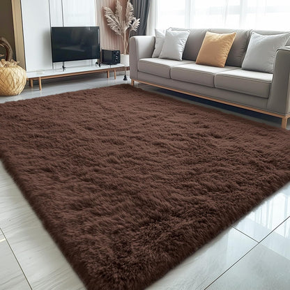 OLANLY 5x7 Large Area Rug - Soft Fluffy Shaggy Carpet for Living Room & Bedroom | Machine Washable Home Decor