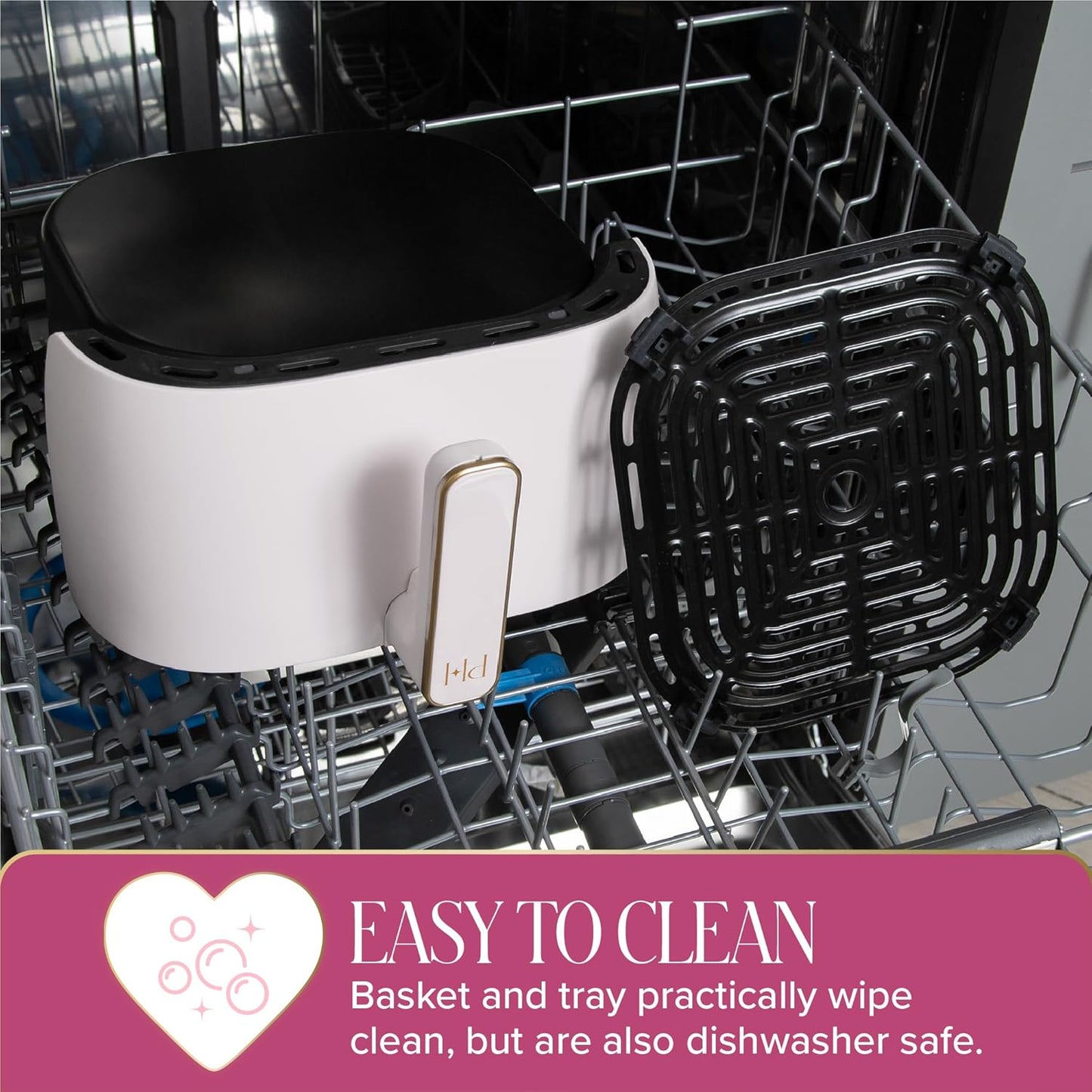 Paris Hilton Air Fryer - Large 6-Quart Capacity, Nonstick & PFAS-Free, Touchscreen, 8-in-1 Functions, White