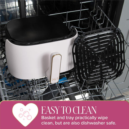 Paris Hilton Air Fryer - Large 6-Quart Capacity, Nonstick & PFAS-Free, Touchscreen, 8-in-1 Functions, White