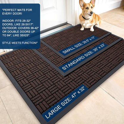 OLANLY Heavy-Duty Front Door Mat - Absorbent, Non-Slip, Stain & Fade Resistant | 29.5x17, Brown