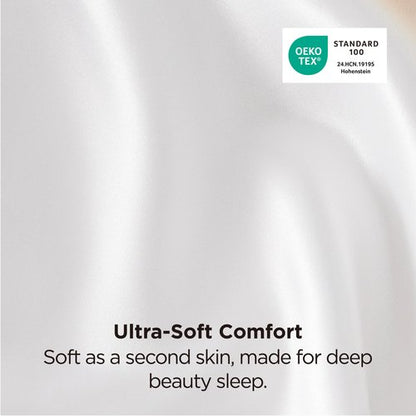 Bedsure Satin Pillowcase 2 Pack Similar to Silk Pillow Cases Standard Size, Pillow Case for Sleeping Women with Envelope Closure, Gifts for Women Men, Pure White, 20x26 Inches, 2pcs