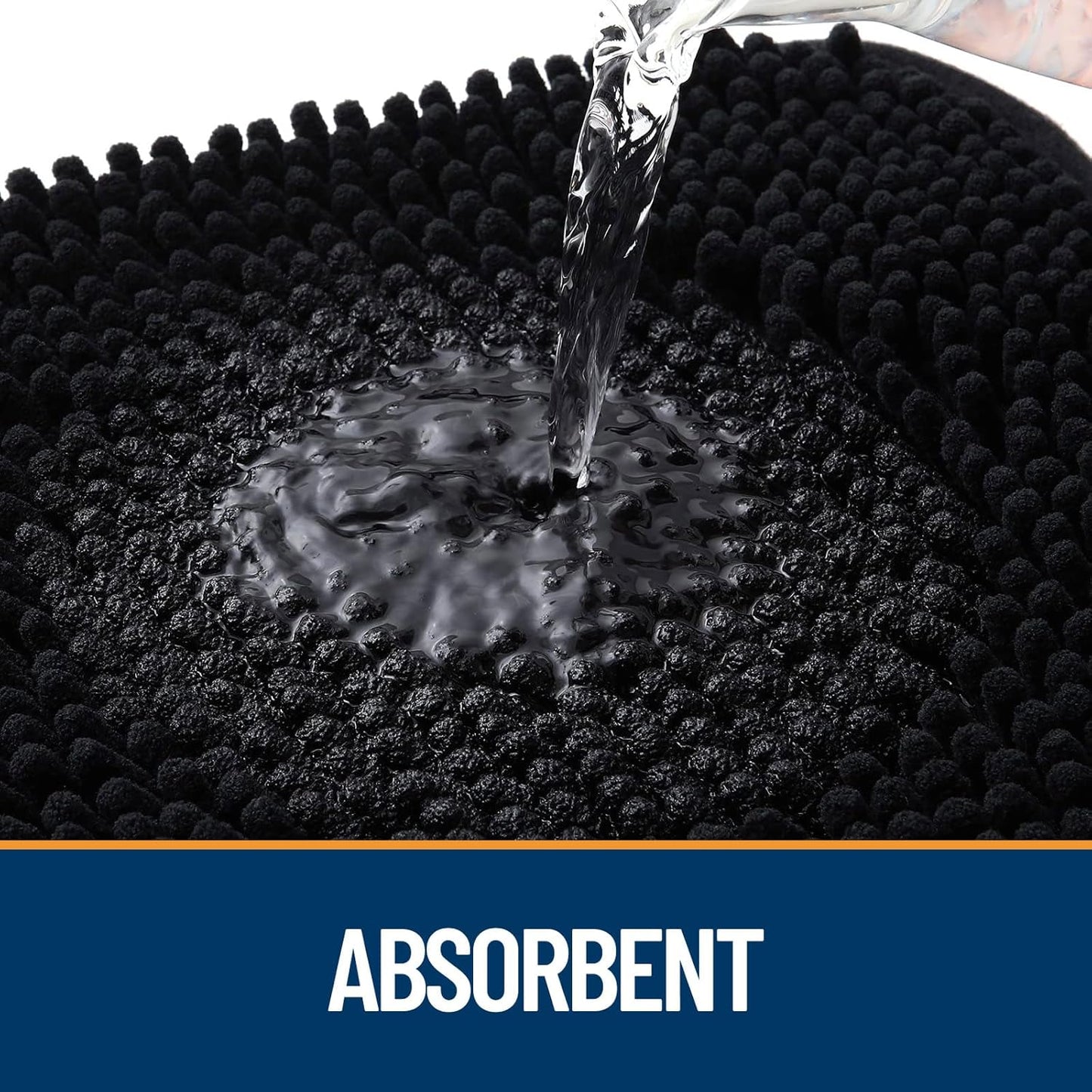 OLANLY Dog Door Mat - Absorbent Non-Slip Mud Mat for Indoor Use | 70x32 Black Chenille Carpet