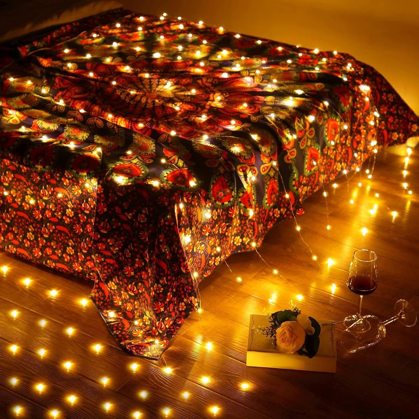 Tuanse 195 LED Curtain Lights - 8 Lighting Modes & Remote Control | 6.5 x 5 Feet Fairy Backdrop for Indoor/Outdoor Decor