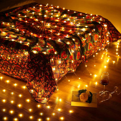 Tuanse 195 LED Curtain Lights - 8 Lighting Modes & Remote Control | 6.5 x 5 Feet Fairy Backdrop for Indoor/Outdoor Decor
