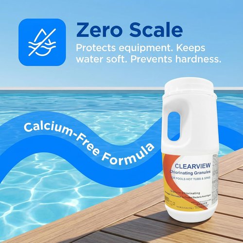 ClearView Chlorine Granules - Fast Dissolving Pool Chlorine Shock for Spas & Hot Tubs | 2.2 Lbs