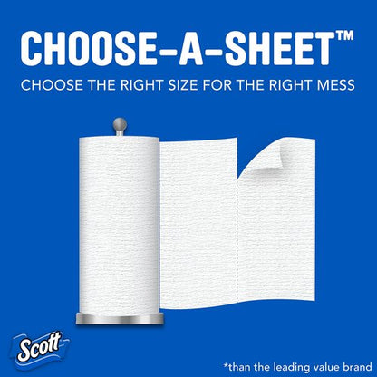 Scott Paper Towels, Choose-A-Sheet - 12 Mega Rolls = 22 Regular Rolls (102 Sheets Per Roll)
