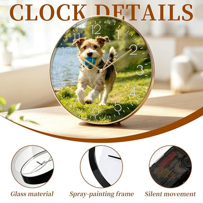 Personalized Photo Clock - Custom Round Wall Clock with Logo, Text & Names