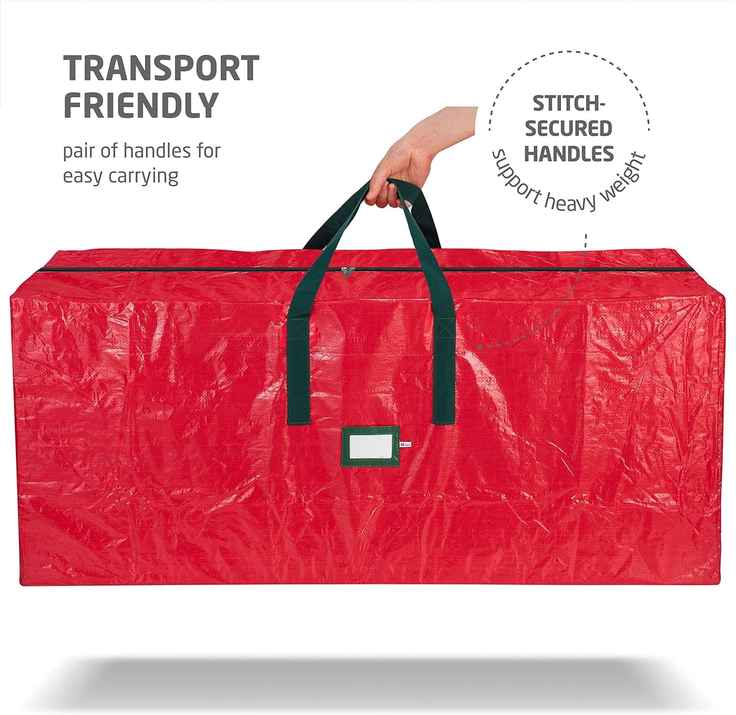 ZOBER 9 Ft Christmas Tree Storage Bag - Waterproof & Durable with Strong Handles - Red