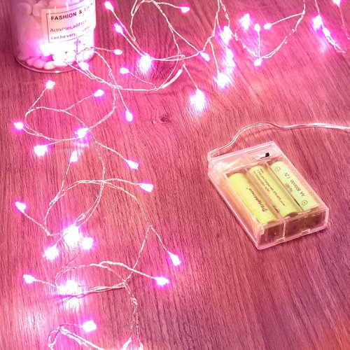 Fairy Lights | 5 Ft Battery Operated Twinkle String Lights - Waterproof Silver Wire, 60 LEDs for Weddings & Holidays