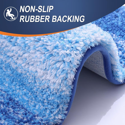 OLANLY Bath Rugs Mat - Extra Soft Microfiber, Quick-Dry & Washable | 24x16 Light Royal Blue