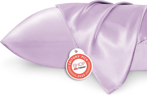 Bedsure Satin Pillowcase - Luxurious Silk-Like Comfort | Standard Size, Navy, 20x26 Inches, 2-Pack