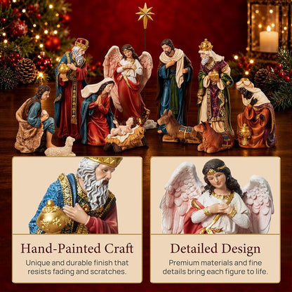 Nativity Sets for Christmas Indoor 13-Piece Display, 5.9 Inch - Variation: 5.9inch
