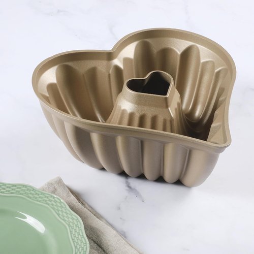 Martha Stewart Dunelle Heart-Shaped Cake Mold - 10.75" Nonstick Cast Aluminum Pan | Easy Release, Oven-Safe to 450°F