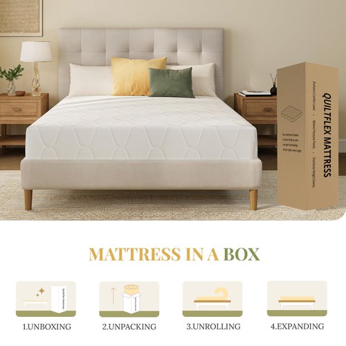 6 Inch Full Size Memory Foam Mattress in a Box for Kids, Relieve Pressure with Medium Firm Support, Fiberglass Free, CertiPUR-US Certified
